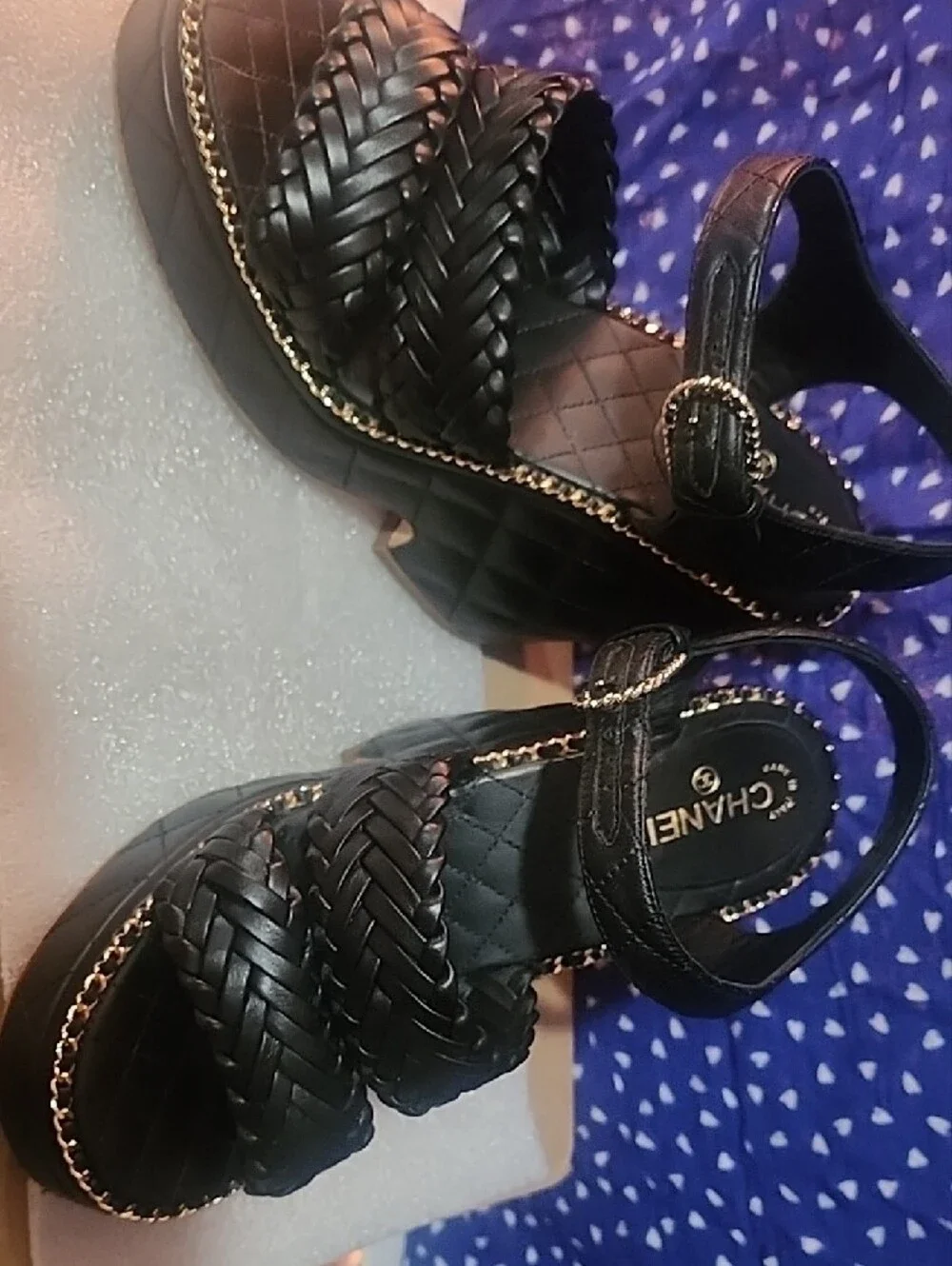 CHANEL platform heels